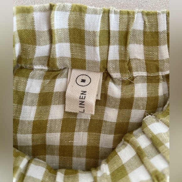 WELS Midi Wide-Leg Linen Pants - Gingham - Picture 5 of 5